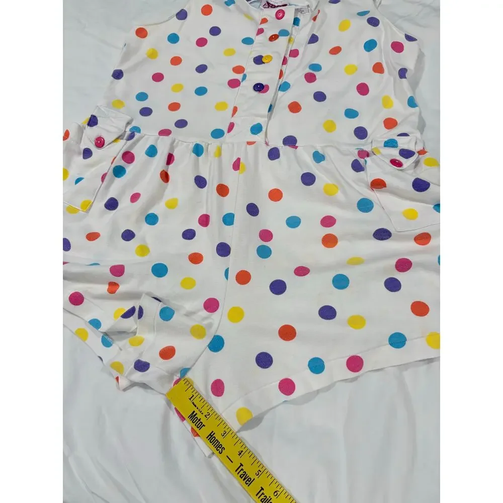 Vintage 90s Polka Dot Romper Girls Size Large 14-16